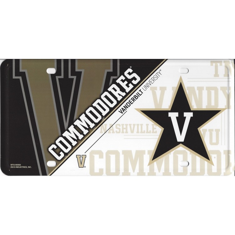 MTG180302 6 x 12 in. Vanderbilt University Commodores Metal License Plate