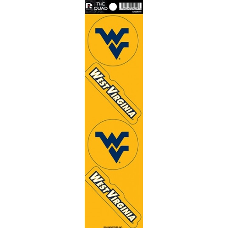 QAD280101 2.5 in. West Virginia Mountaineers Quad Decal Set