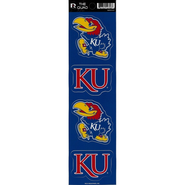 QAD310101 2.5 in. Kansas Jayhawks Quad Decal Set