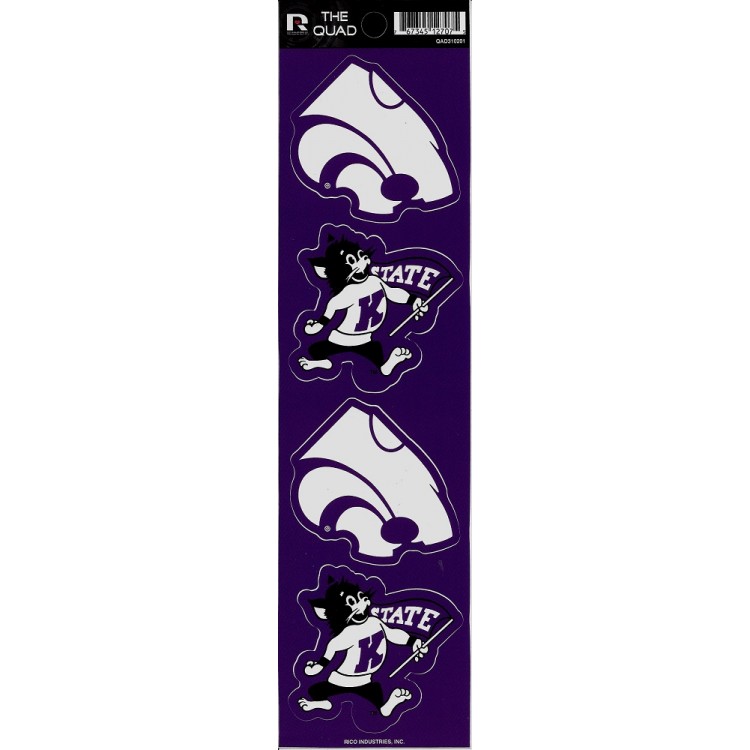 QAD310201 2.5 in. Kansas State Wildcats Quad Decal Set