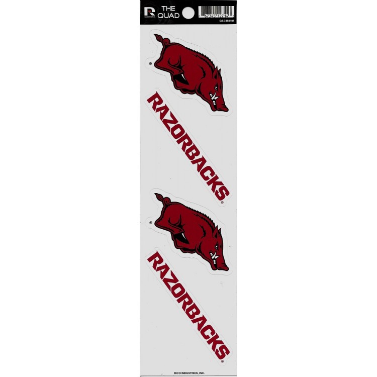 QAD360101 2.5 in. Arkansas Razorbacks Quad Decal Set