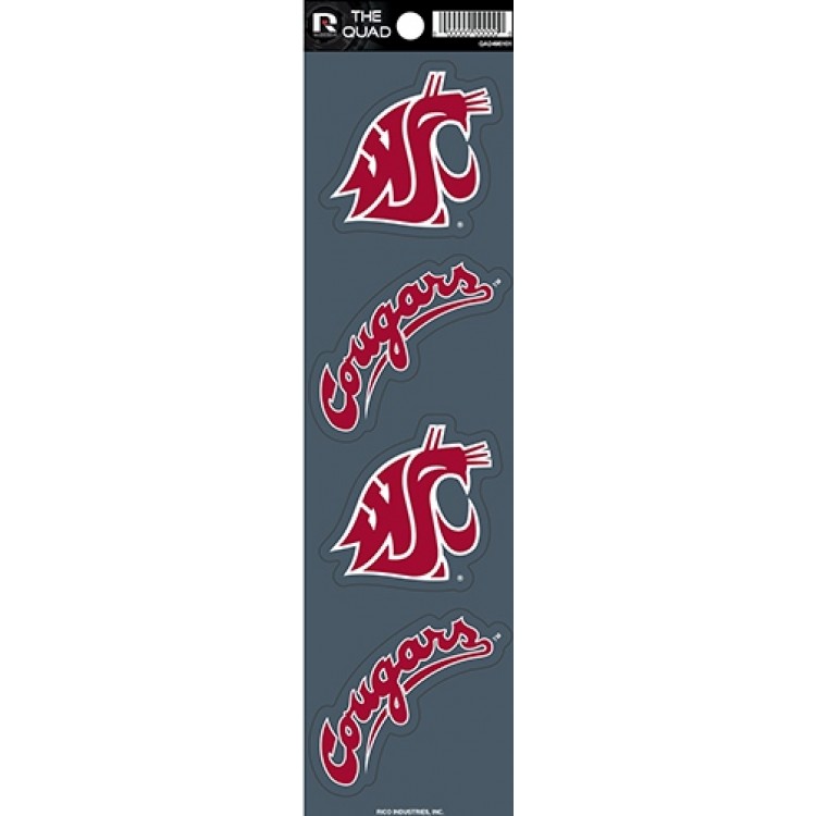 QAD490101 2.5 in. Washington State Cougars Quad Decal Set
