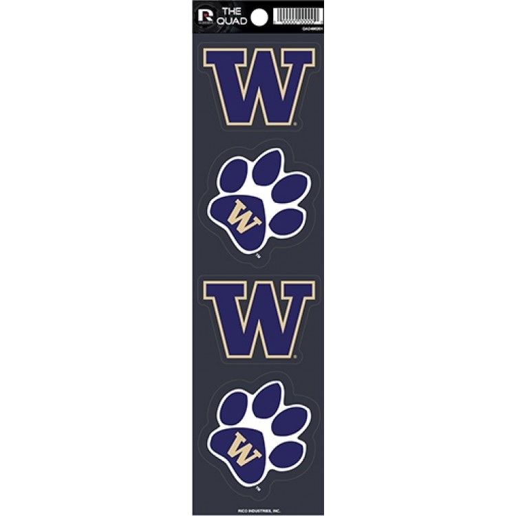 QAD490201 2.5 in. Washington Huskies Quad Decal Set
