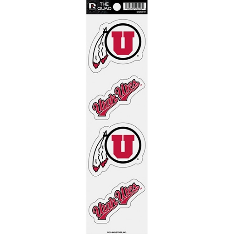 QAD530101 2.5 in. Utah Utes Quad Decal Set