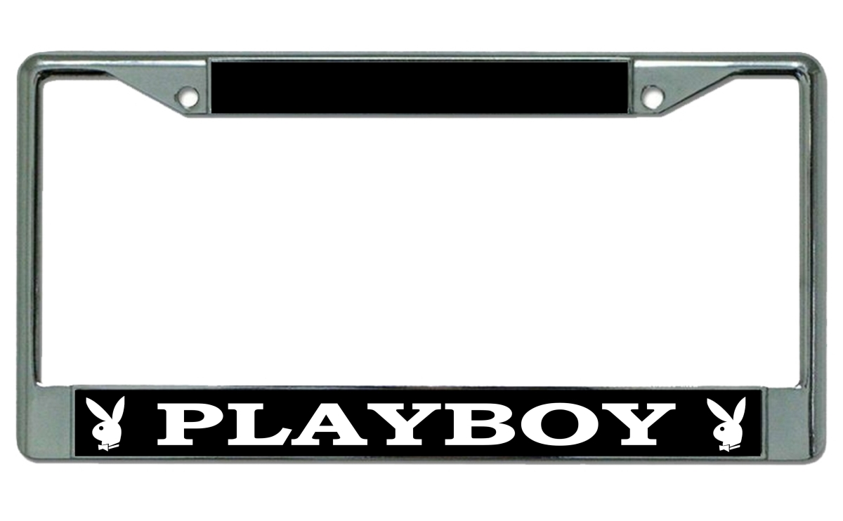 LPO1865 Playboy Photo License Plate Frame Free Screw Caps with this Frame
