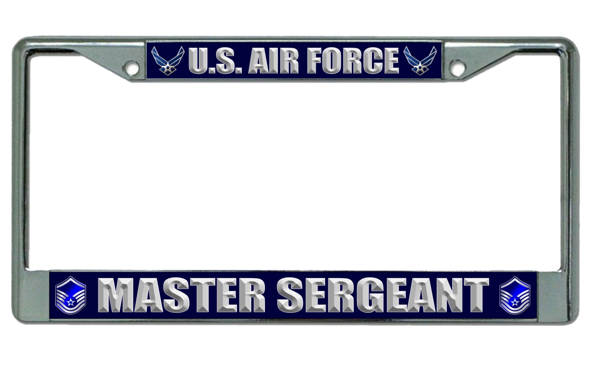 LPO1988 U.S. Air Force Master Sergeant Photo License Frame - Free Screw Caps Included