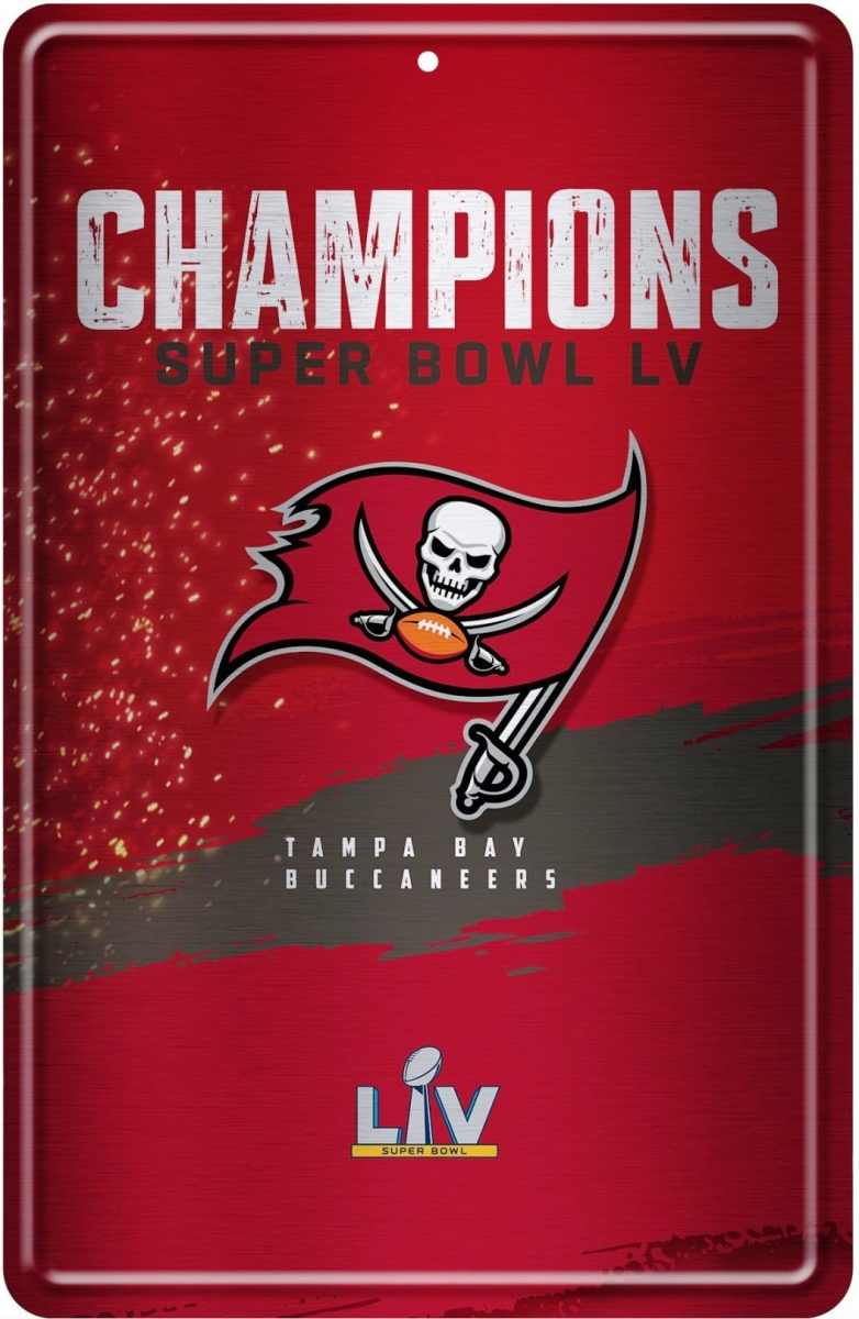 MSL21SB21 11 x 17 in. Tampa Bay Buccaneers Super Bowl LV Champs Metal Parking Sign
