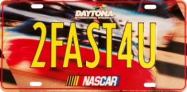 SOTT12019 6 x 12 in. Nascar 2FAST4U License Plate