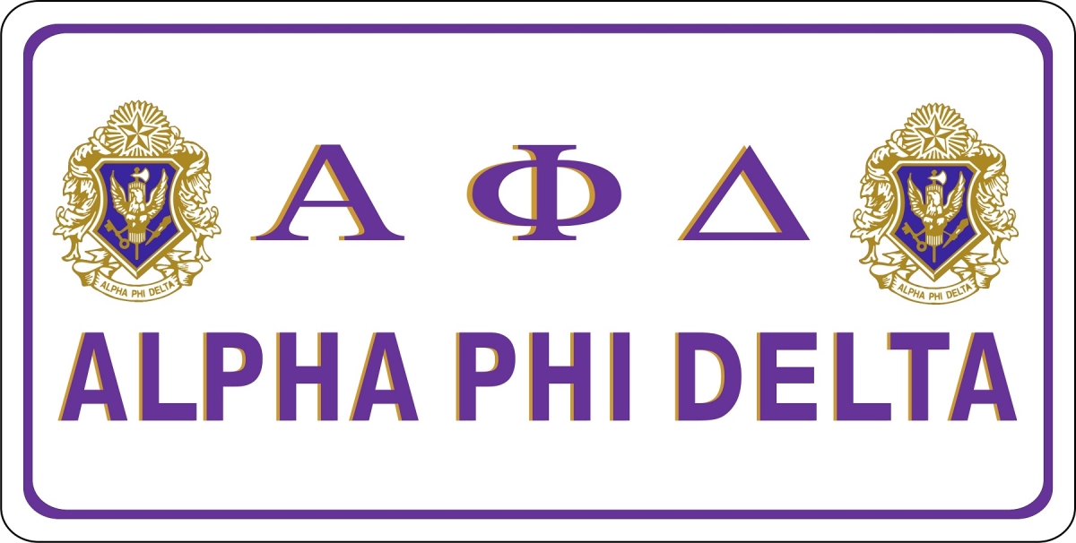 LPO7579 6 x 12 in. Alpha Phi Delta Photo License Plate