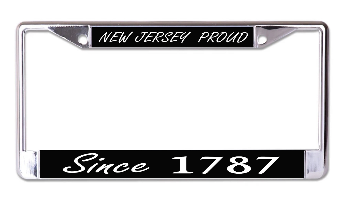 LPO7667 6 x 12 in. Jersey Proud Since 1787 Chrome License Plate Frame