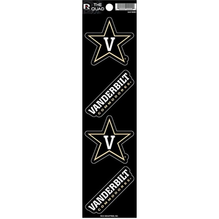 QAD180301 2.5 in. Vanderbilt Commodores Quad Decal Set