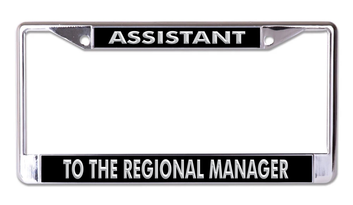 LPO7907 6 x 12 in. Assistant to the Regional Manager Chrome License Plate Frame