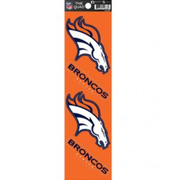 QAD1601 2.5 in. Denver Broncos Quad Decal Set