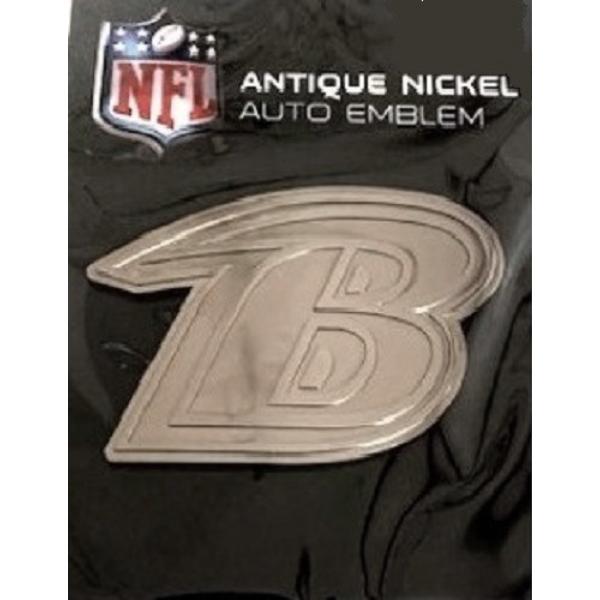 Picture of 212 Main AEM0701 3 x 3 in. Baltimore Ravens Antique Nickel Auto Emblem