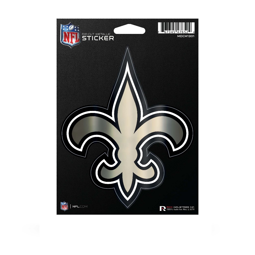 MDCM1301 5 x 6 in. Orleans Saints Die Cut Metallic Sticker