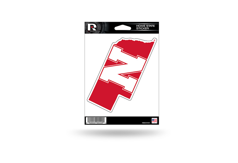 HSS410101 5 x 5 in. Nebraska Cornhuskers Home State Vinyl Sticker