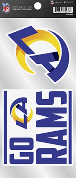 DSS3002 3.5 in. Los Angeles Rams Double Up Die Cut Vinyl Stickers