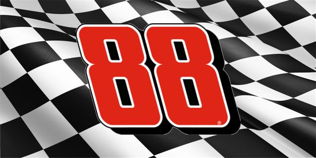 Dale Jr. No.88 Waving Flag Photo License Plate - Aluminum - Lightweight - Weatherproof