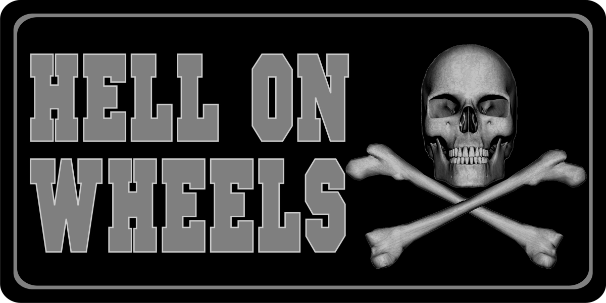 LPO1456 Hell On Wheels Photo License Plate