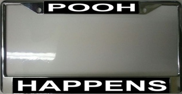 Pooh1 Pooh Happens License Plate Frame Free Screw Caps with this Frame