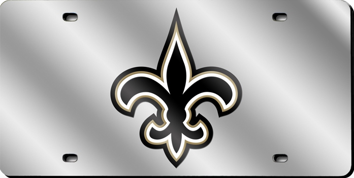 LZS1305C 6 x 12 in. Orleans Saints Silver Laser License Plate