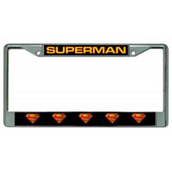 LPO3049 6 x 12 in. Superman Chrome License Plate Frame