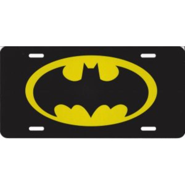 Batman Photo License Plate - Black - 6 x 12 in. - Durable Aluminum