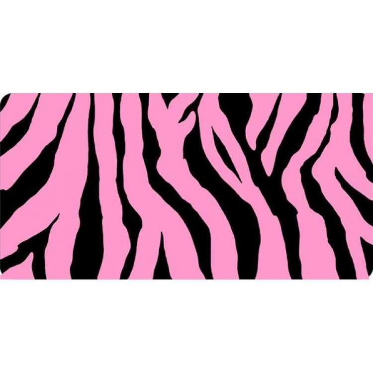 LPO1253 Pink Zebra Print Photo License Plate