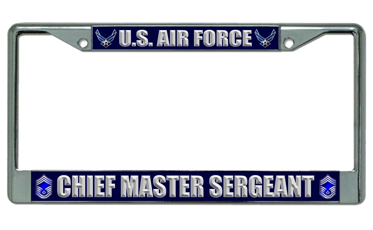 LPO1985 Air Force Chief Master Sergeant License Frame - Free Screw Caps Included