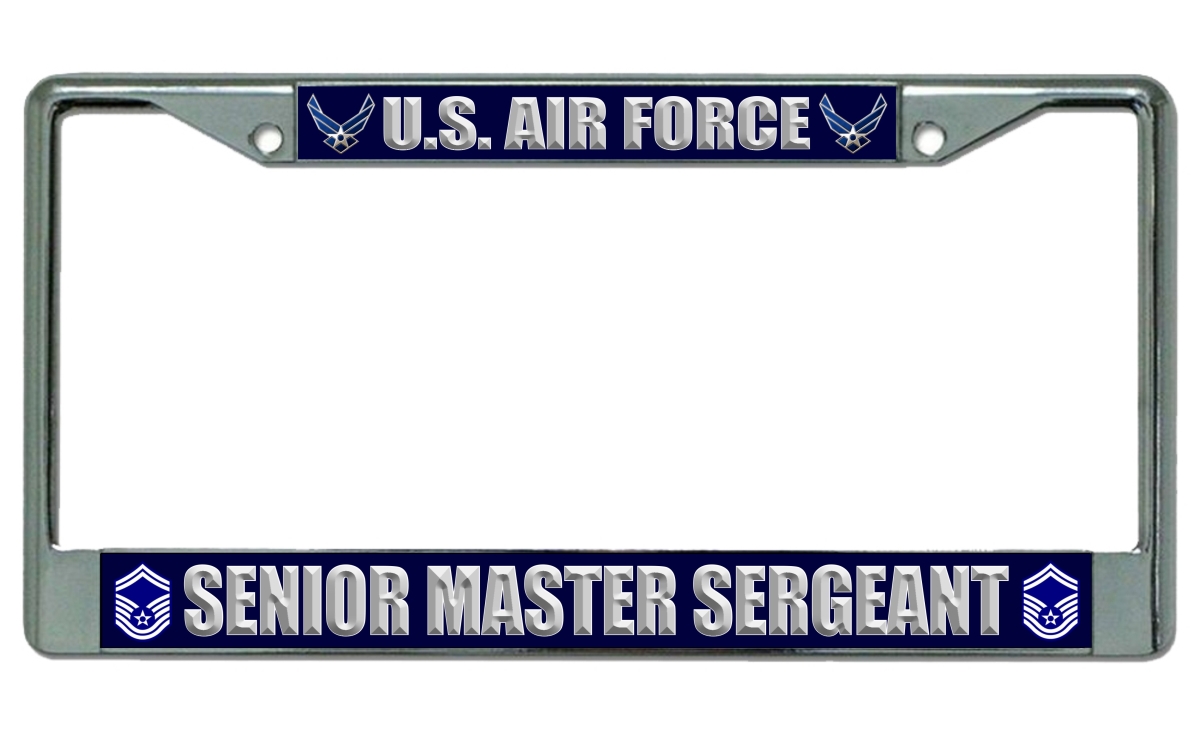 LPO1990 Air Force Senior Master Sergeant License Frame - Free Screw Caps Included