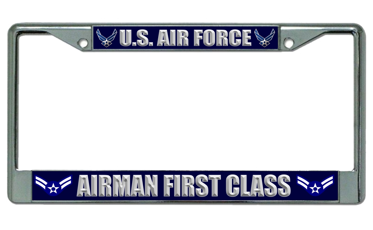 LPO1993 Air Force Airman First Class Photo License Frame - Free Screw Caps Included