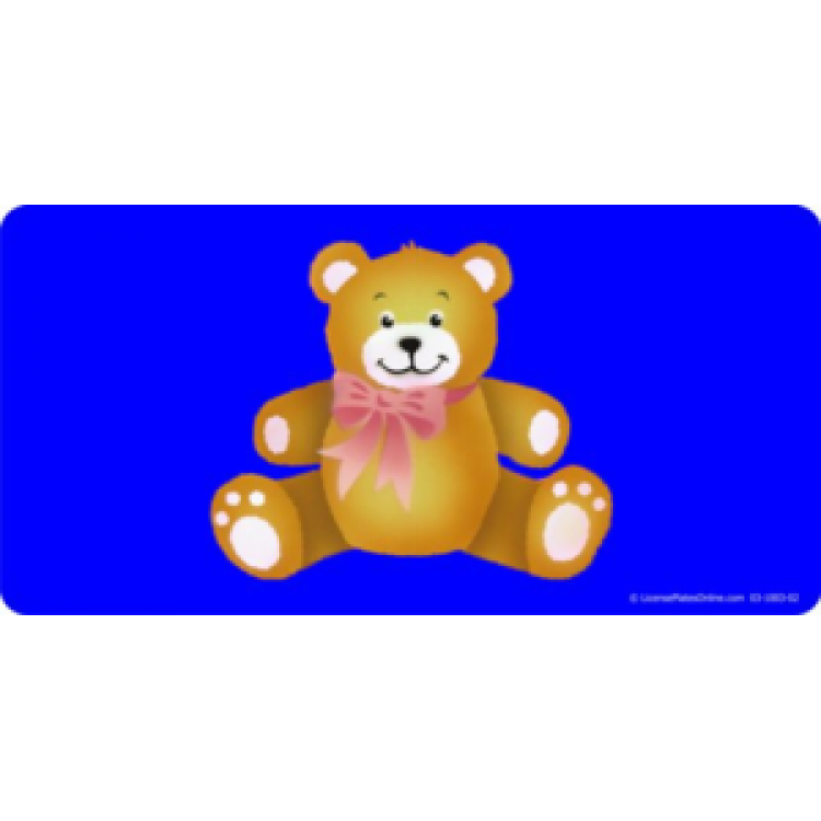 LPO483 Teddy Bear on Blue License Plate