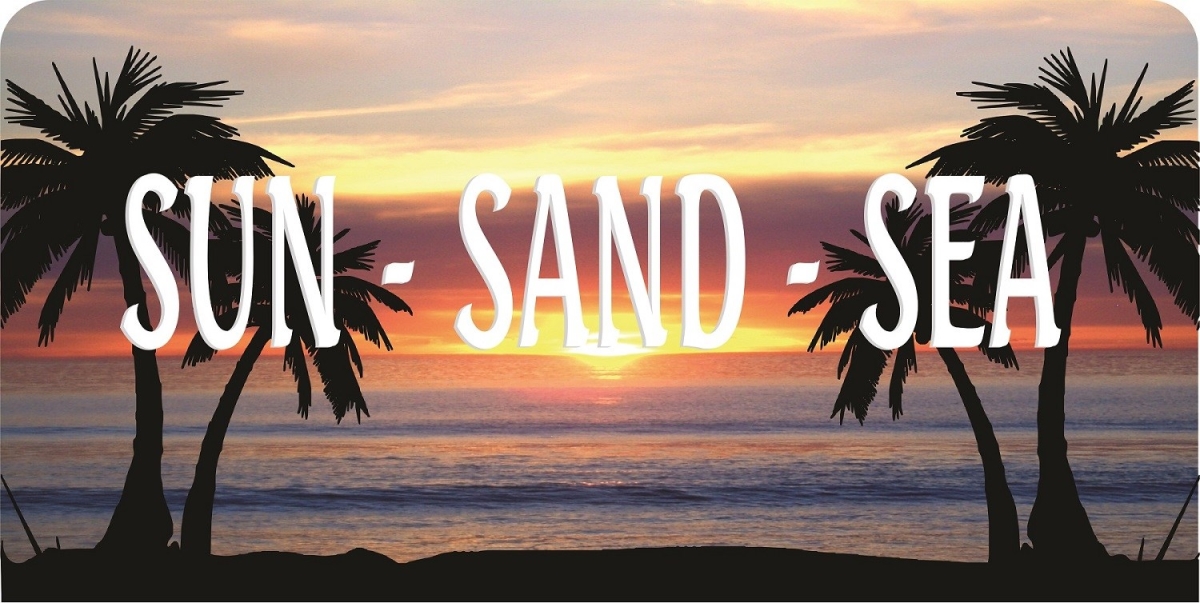 LPO7396 6 x 12 in. Sun Sand Sea Photo License Plate