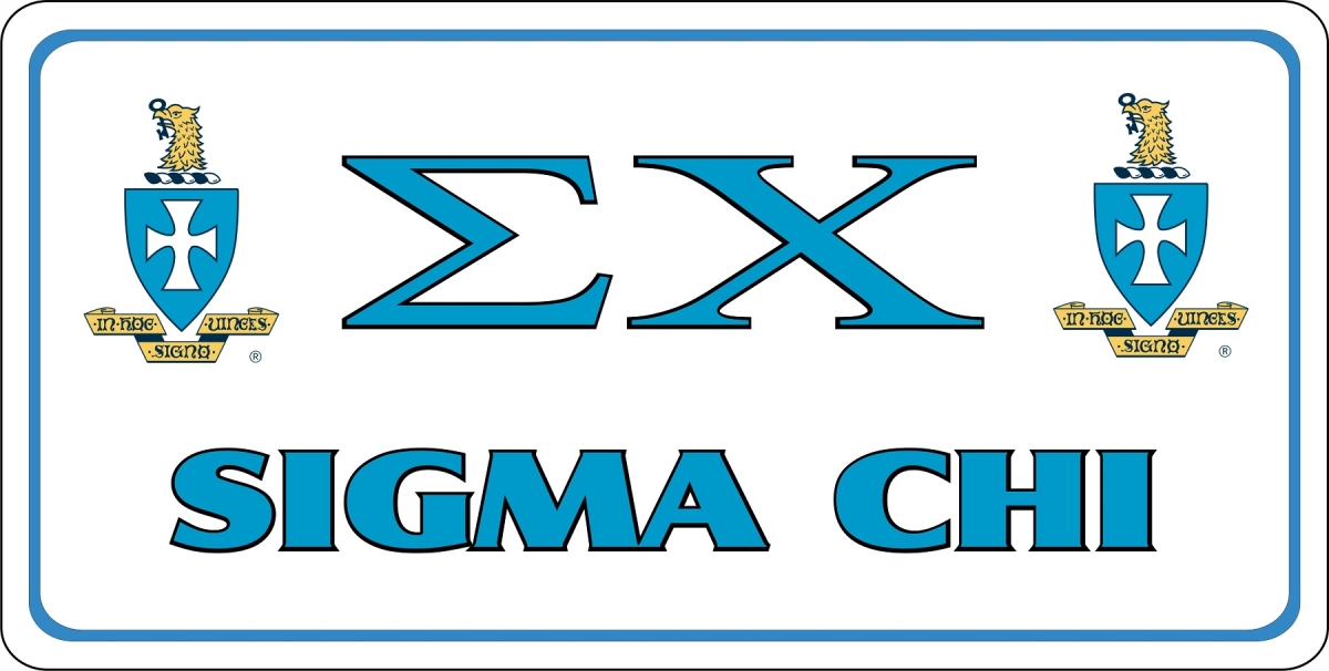 LPO7588 6 x 12 in. Sigma Chi Photo License Plate