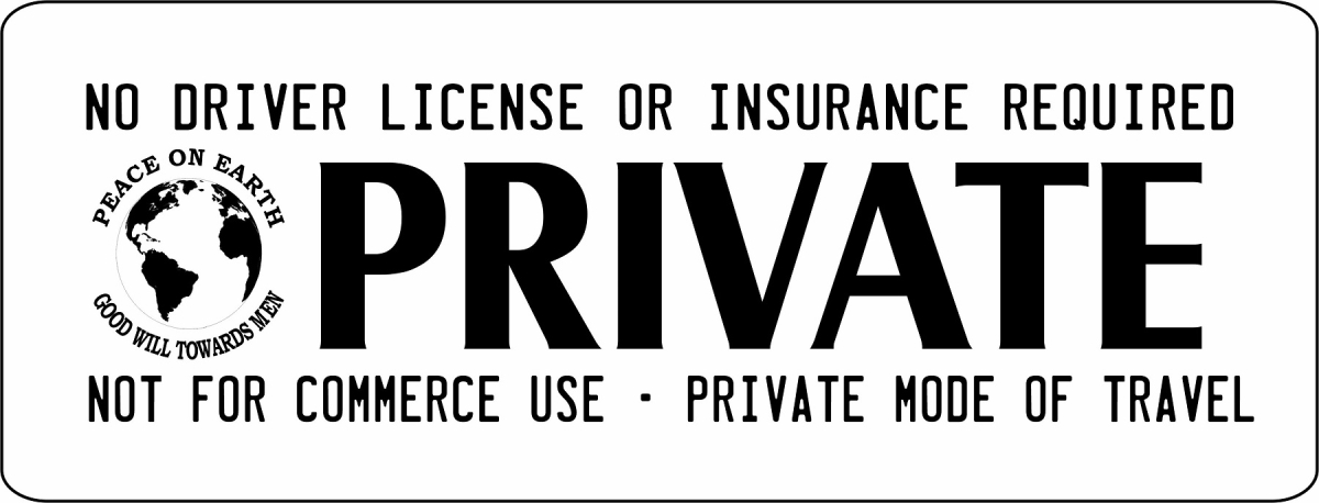4.5 x 12 in. Sovereign Citizen Half Size Photo License Plate