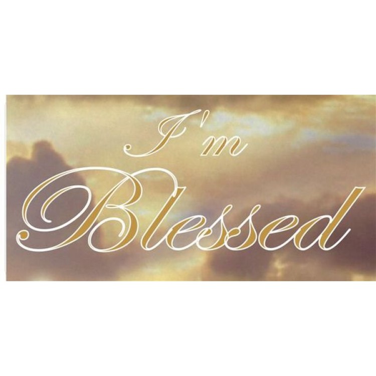 LPO1636 I am Blessed Gold on Clouds Photo License Plate