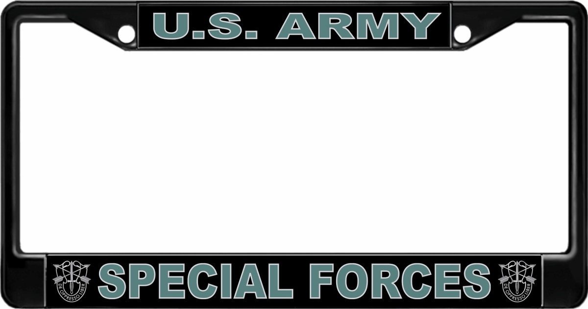LPO2923B 6 x 12 in. U.S. Army Special Forces Black License Plate Frame