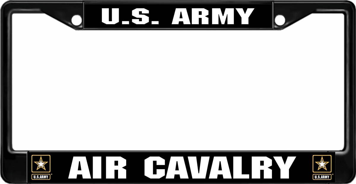 LPO7217B 6 x 12 in. U.S. Army Air Cavalry Black License Plate Frame