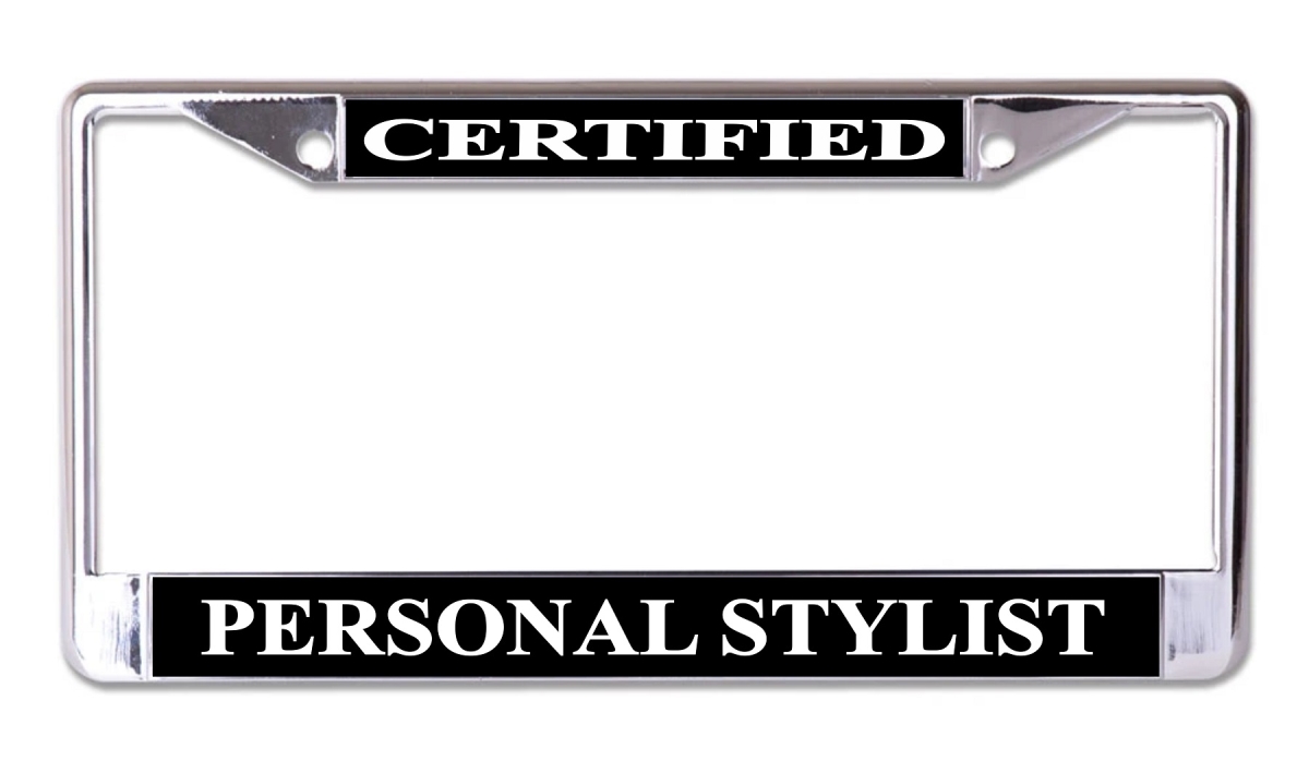 LPO7760 6 x 12 in. Certified Personal Stylist Chrome License Plate Frame