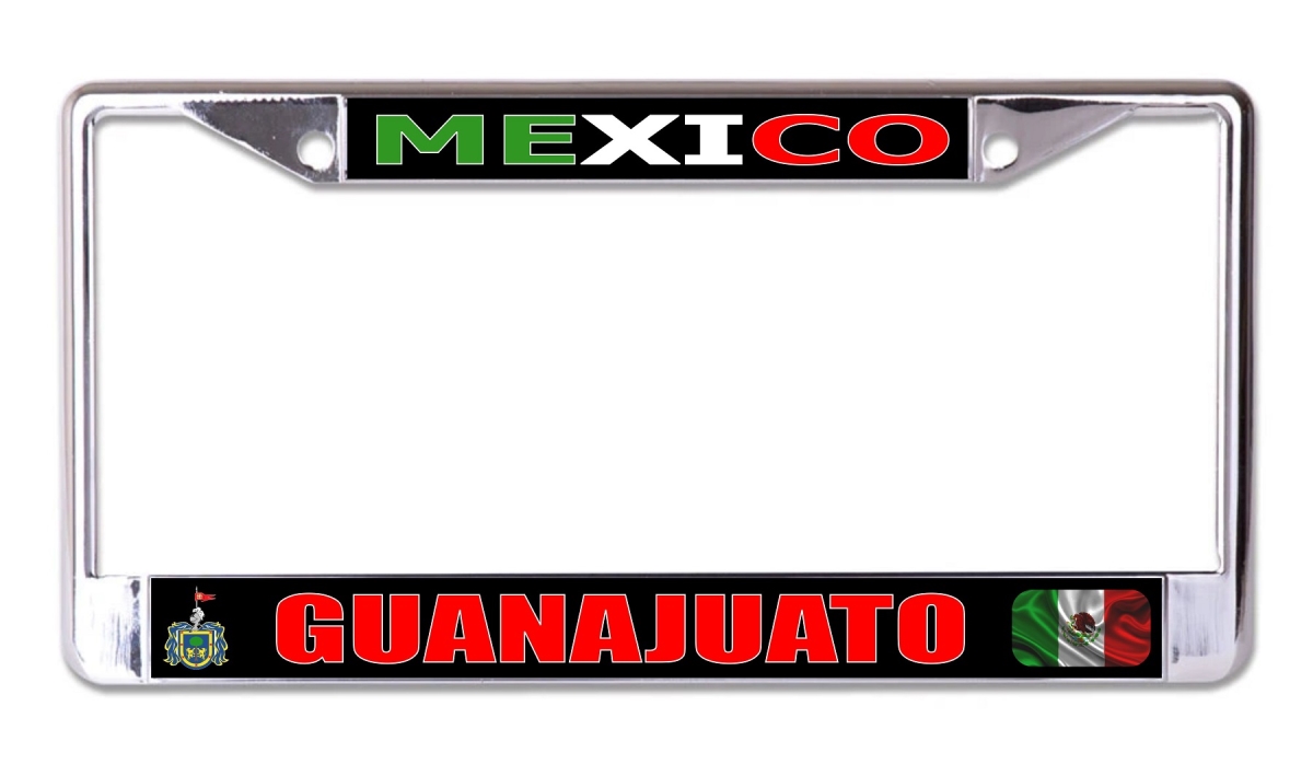 LPO8196 6 x 12 in. Mexico Guanajuato Chrome License Plate Frame