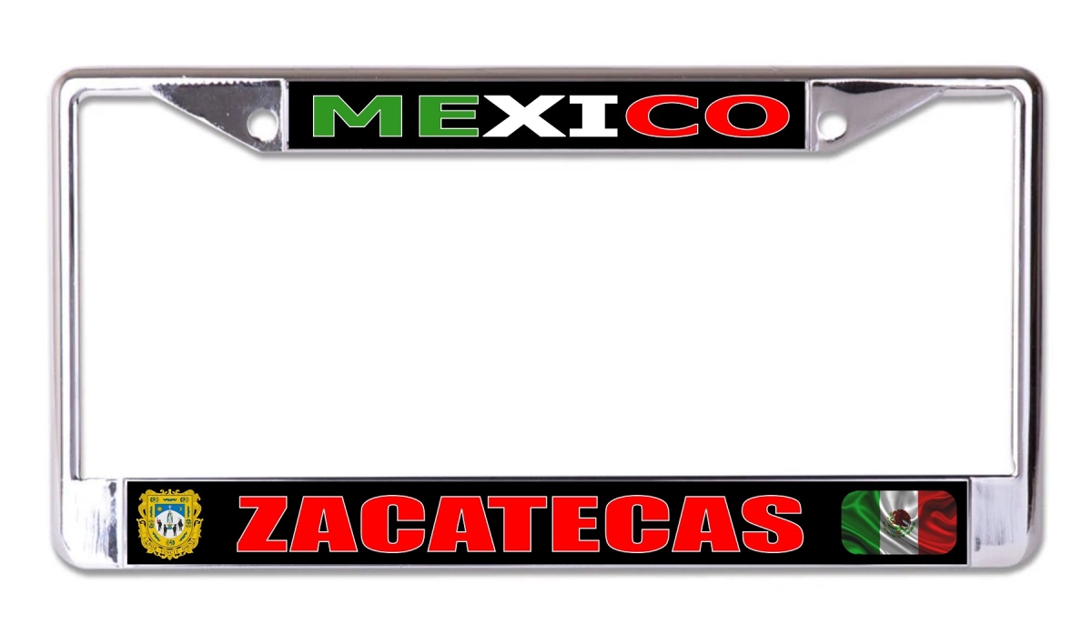 LPO8216 6 x 12 in. Mexico Zacatecas Chrome License Plate Frame
