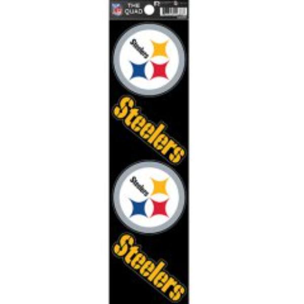 QAD2301 2.5 in. Pittsburgh Steelers Quad Decal Set