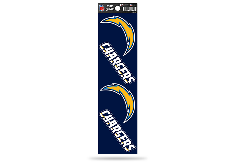 QAD3401 2.5 in. Los Angeles Chargers Quad Decal Set