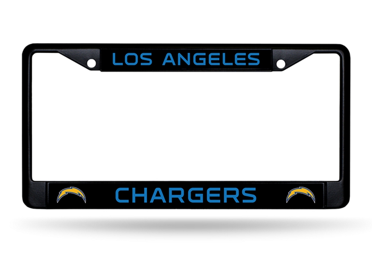 FBC3421 6 x 12 in. Los Angeles Chargers Black License Plate Frame