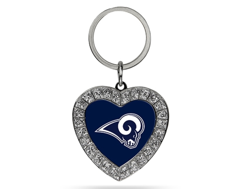 MKH3002 Los Angeles Rams Bling Rhinestone Heart Key Chain