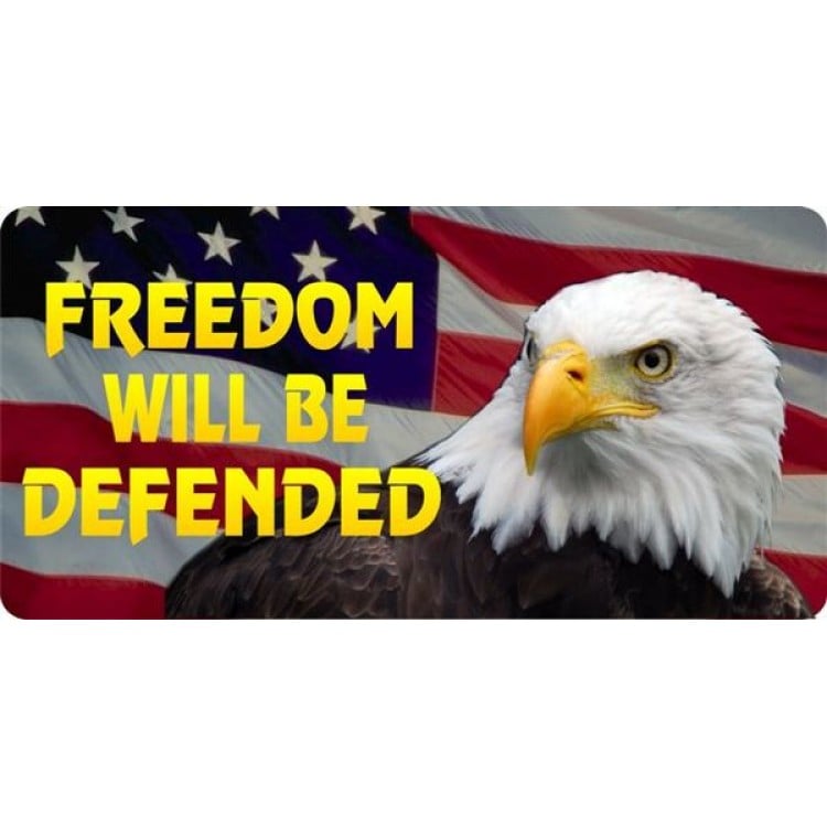 Freedom Will Be Defended Photo License Plate