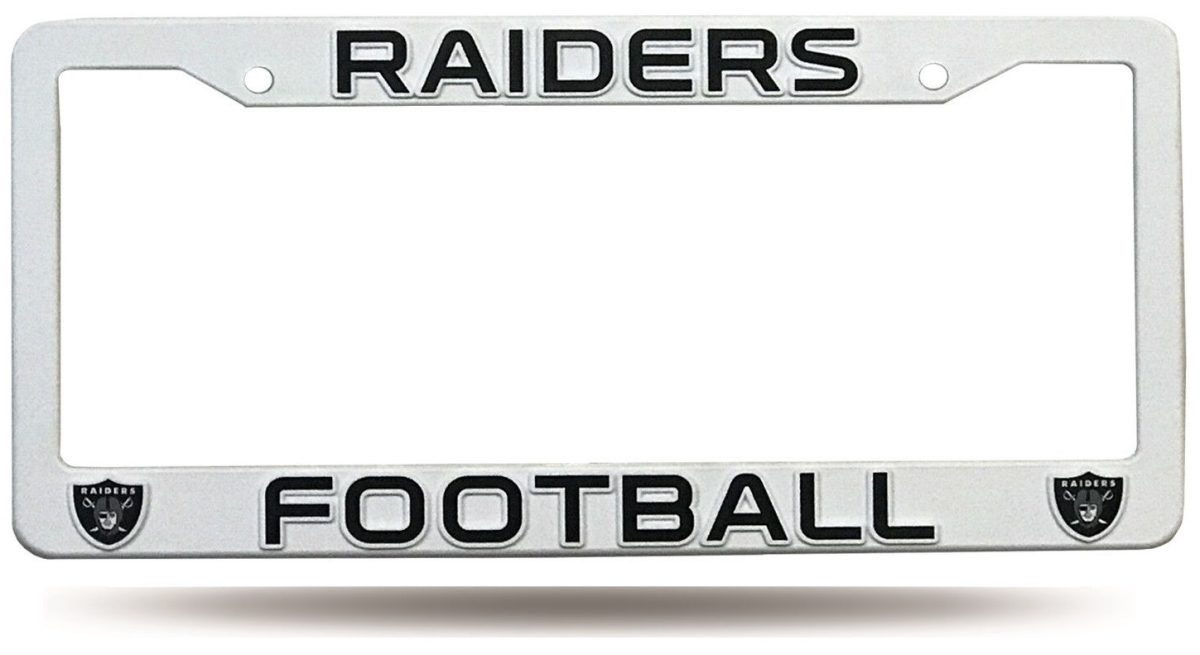 F1702 Oakland Raiders White Plastic License Plate Frame
