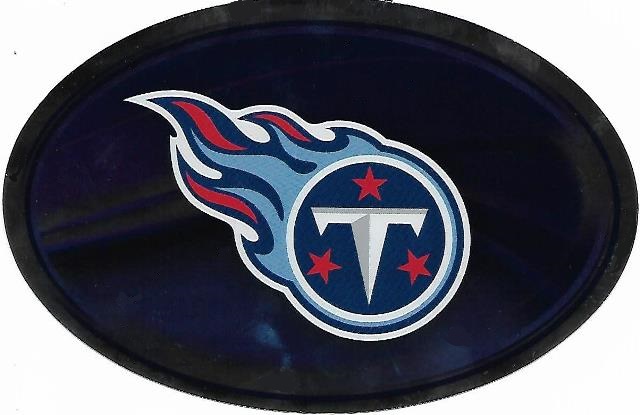 OVM0301 6 x 4 in. Tennessee Titans Chrome Die Cut Oval Decal