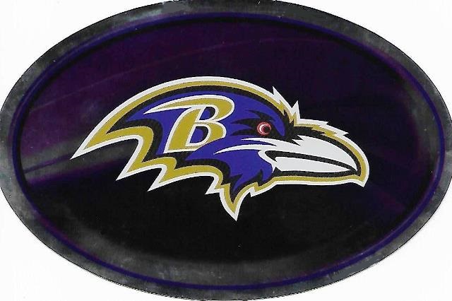 OVM0701 6 x 4 in. Baltimore Ravens Chrome Die Cut Oval Decal
