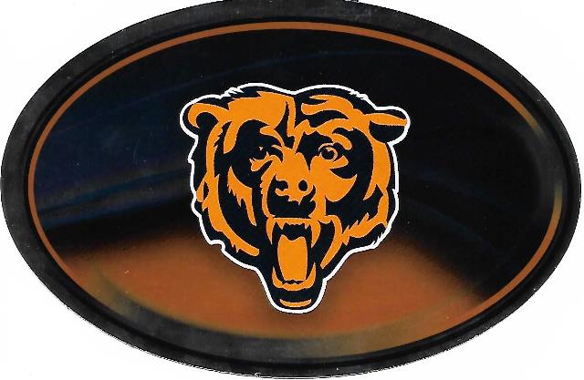 OVM1201 6 x 4 in. Chicago Bears Chrome Die Cut Oval Decal